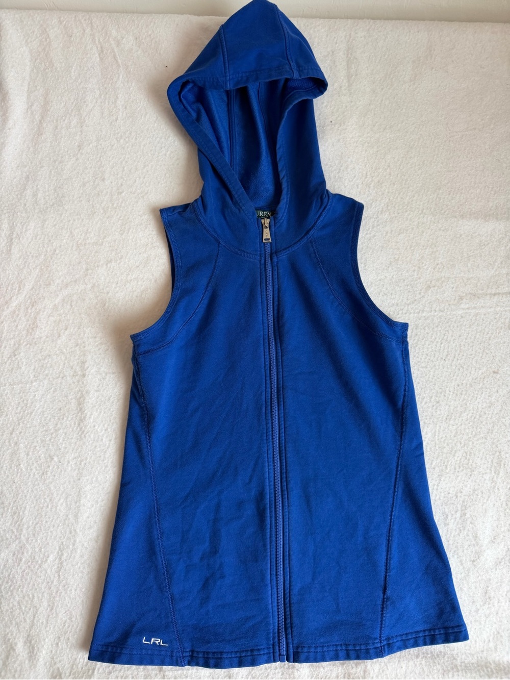 Lauren Ralph Lauren Blue Sleeveless Zip Hoodie